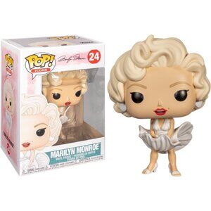 MARILYN MONROE FUNKO POP ICONS #24 WHITE DRESS COLORED VERSION VAULTED/RETIRED